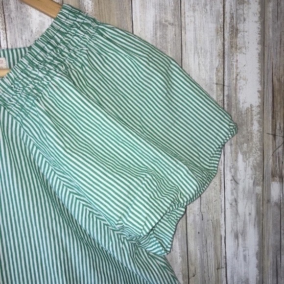Zara Girls Green Striped Blouse - Picture 2 of 5